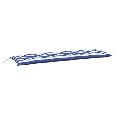 vidaXL Coussin de banc de jardin rayé bleu et blanc 150x50x7 cm