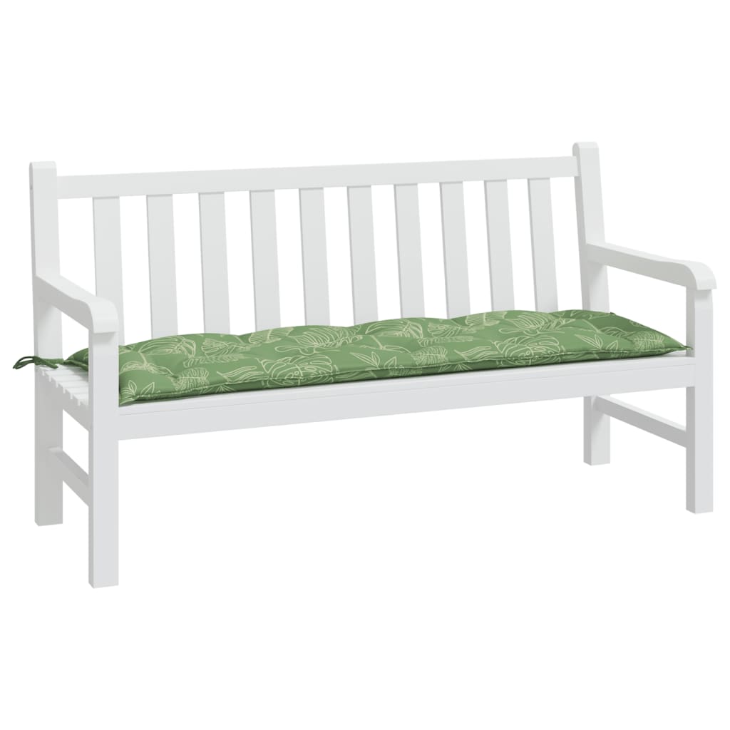 vidaXL Gartenbank-Auflage Blattmuster 150x50x7 cm Oxford-Gewebe