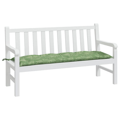 vidaXL Gartenbank-Auflage Blattmuster 150x50x7 cm Oxford-Gewebe