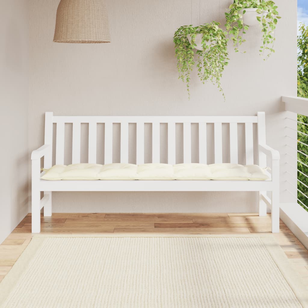 vidaXL Coussin de banc de jardin crème 180x50x7 cm Tissu Oxford