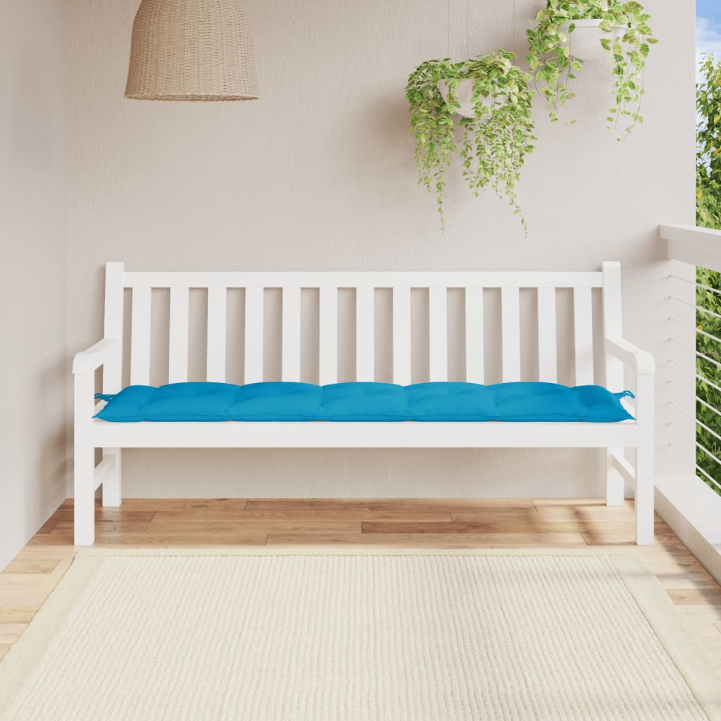 vidaXL Coussin de banc de jardin bleu clair 180x50x7 cm Tissu Oxford