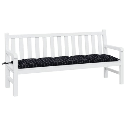 vidaXL Gartenbank-Auflage Schwarz Karomuster 180x50x7 cm Oxford-Gewebe