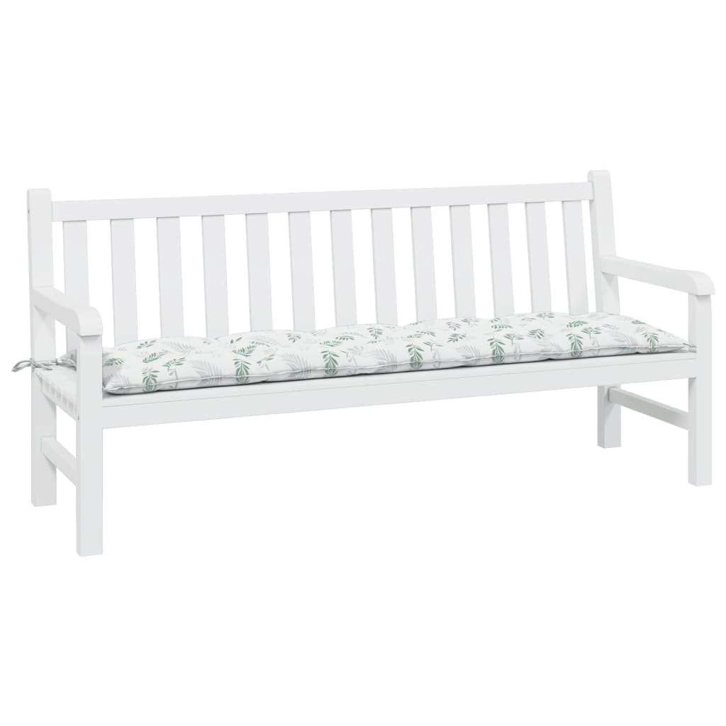 vidaXL Gartenbank-Auflage Blattmuster 180x50x7 cm Oxford-Gewebe