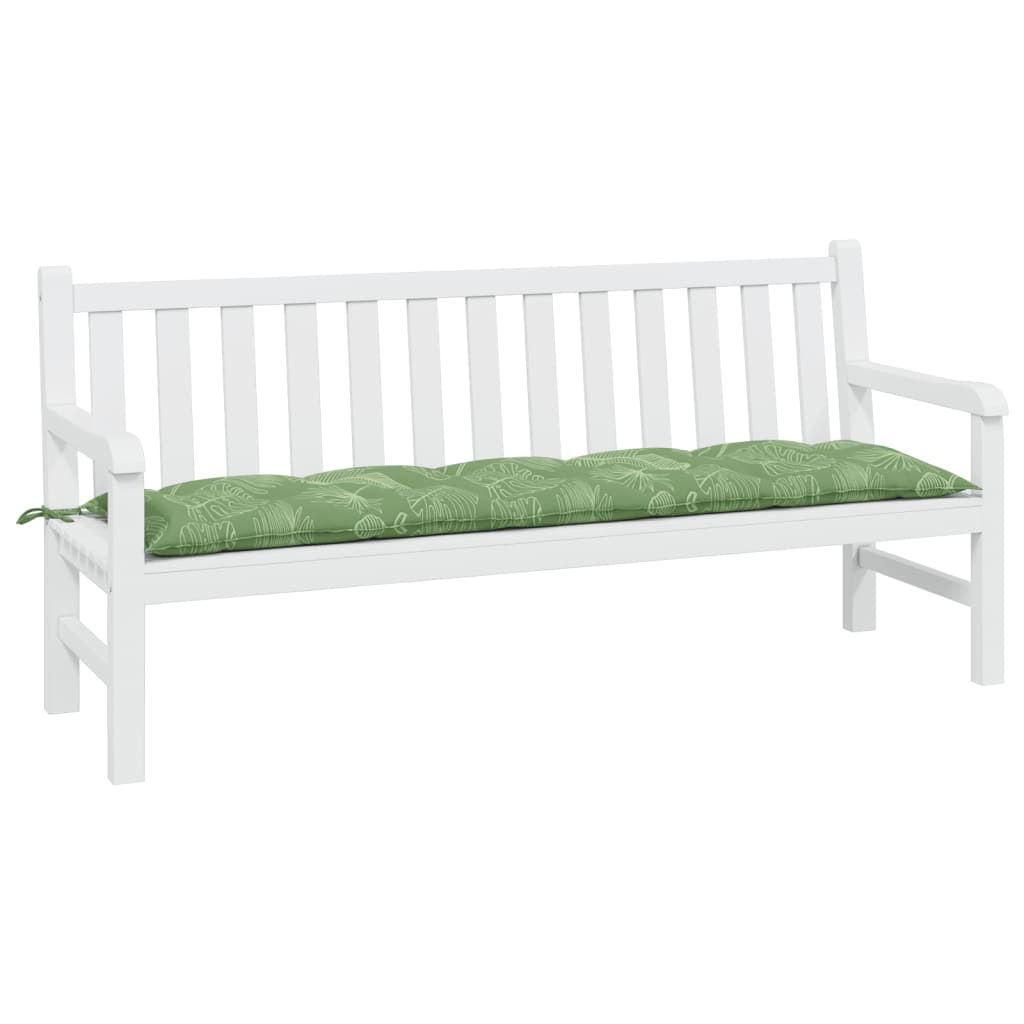 vidaXL Coussin de banc de jardin motif feuille 180x50x7 cm Tissu Oxford