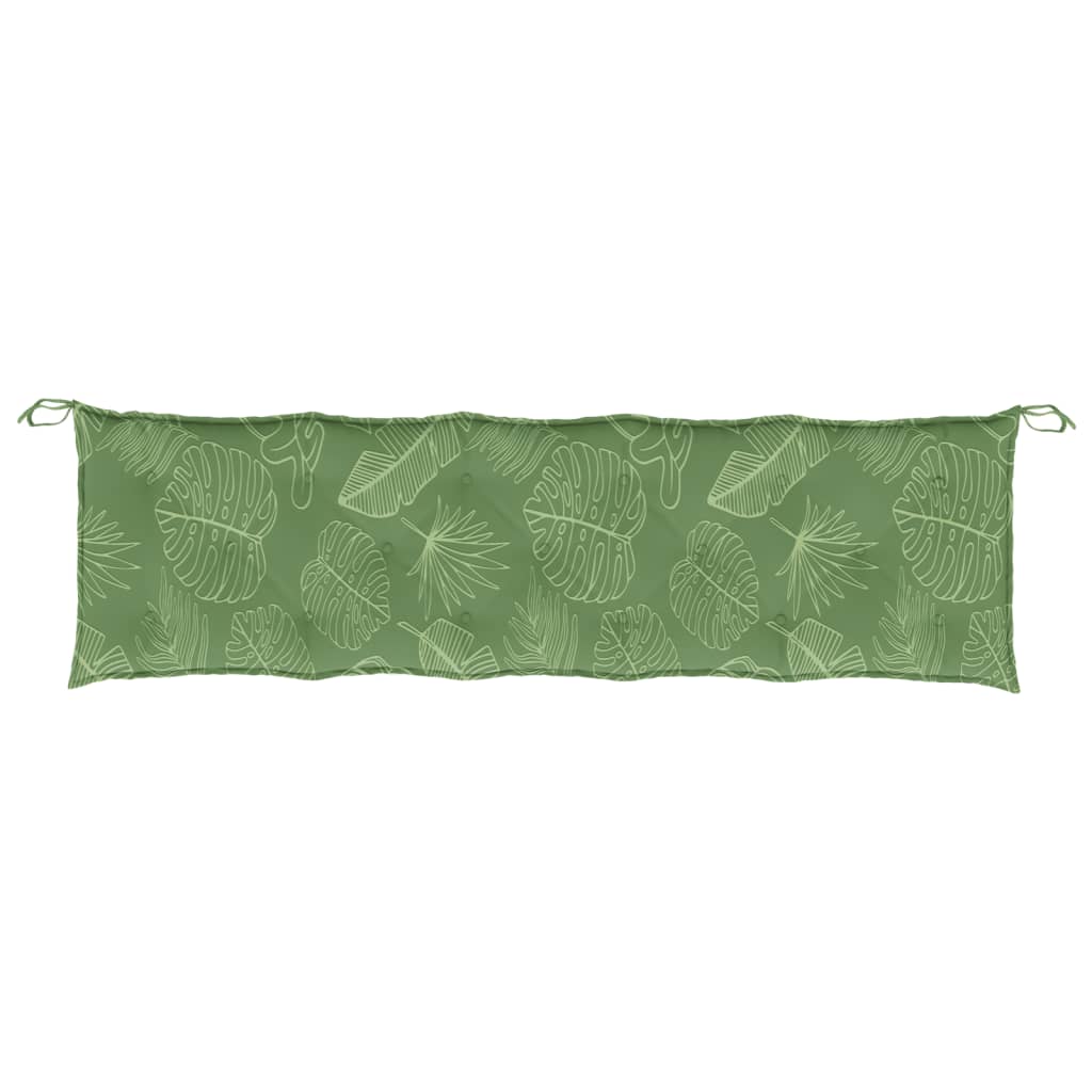 vidaXL Coussin de banc de jardin motif feuille 180x50x7 cm Tissu Oxford