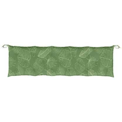 vidaXL Coussin de banc de jardin motif feuille 180x50x7 cm Tissu Oxford