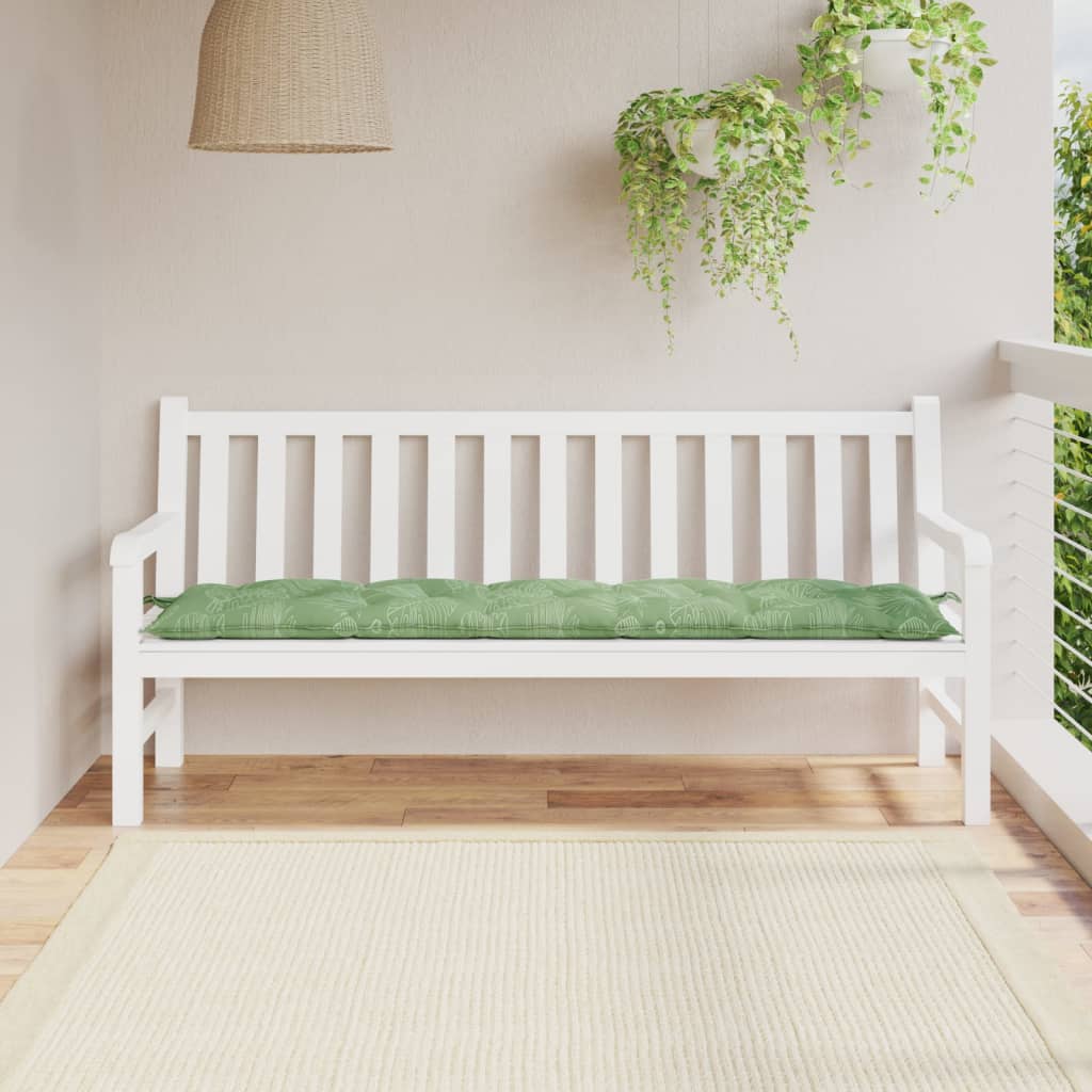 vidaXL Coussin de banc de jardin motif feuille 180x50x7 cm Tissu Oxford