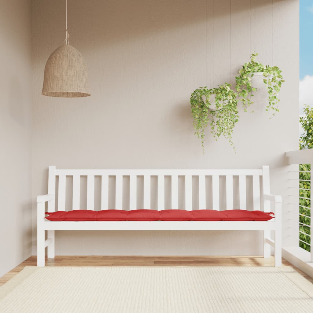 vidaXL Coussin de banc de jardin rouge 200x50x7 cm en tissu Oxford