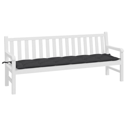 vidaXL Coussin de banc de jardin noir 200x50x7 cm en tissu Oxford