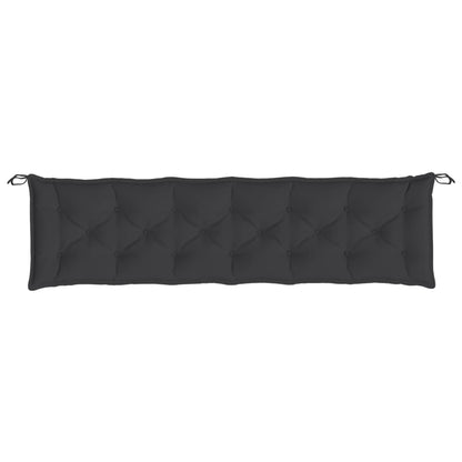 vidaXL Coussin de banc de jardin noir 200x50x7 cm en tissu Oxford
