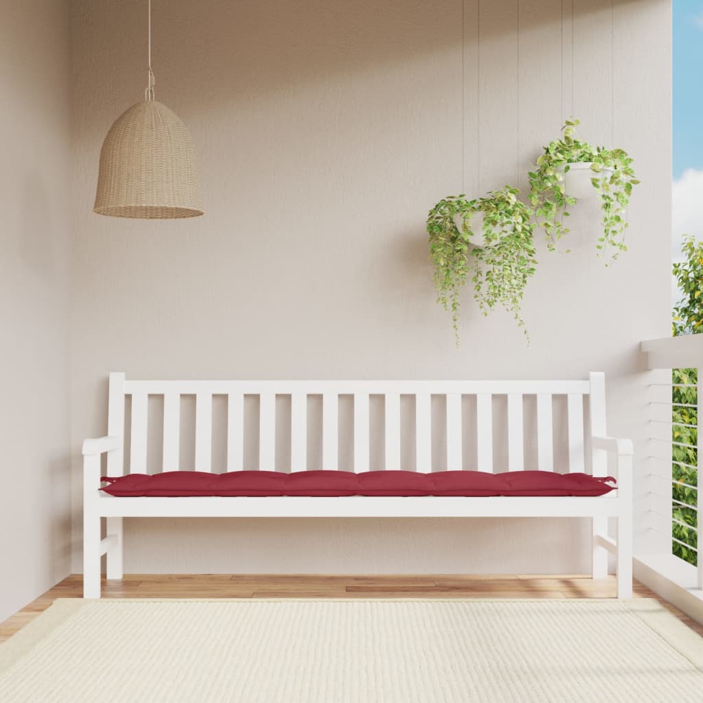 vidaXL Coussin de banc de jardin bordeaux 200x50x7 cm Tissu Oxford