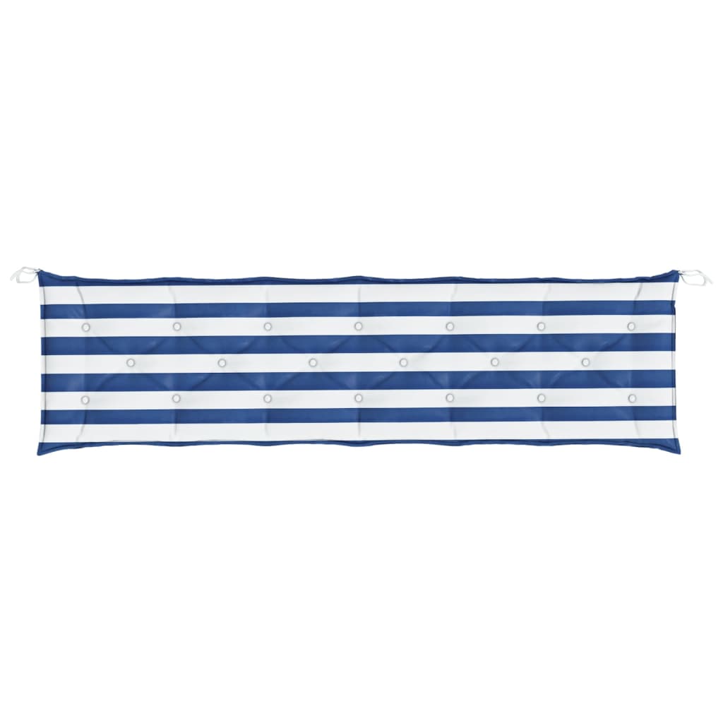vidaXL Gartenbank-Auflage Blau&Weiß Gestreift 200x50x7 cm Stoff