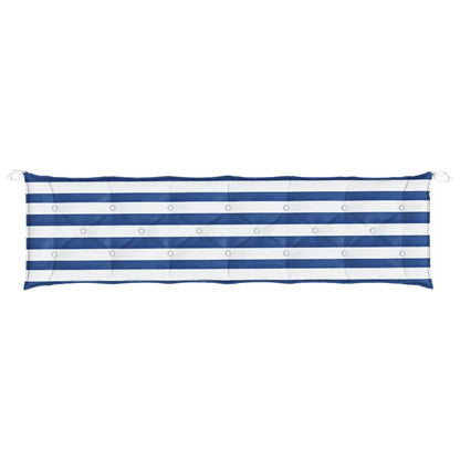 vidaXL Gartenbank-Auflage Blau&Weiß Gestreift 200x50x7 cm Stoff