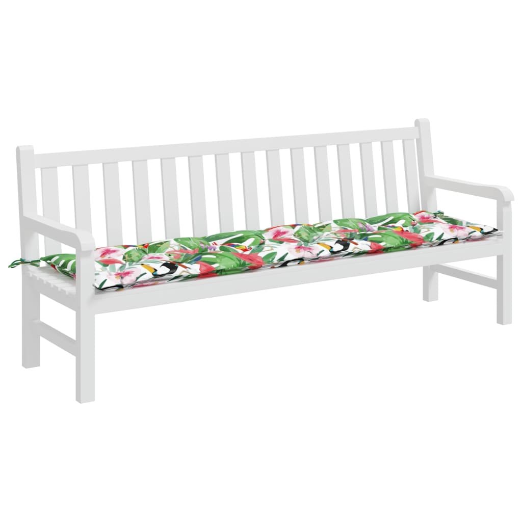 vidaXL Coussin de banc de jardin multicolore 200x50x7 cm Tissu
