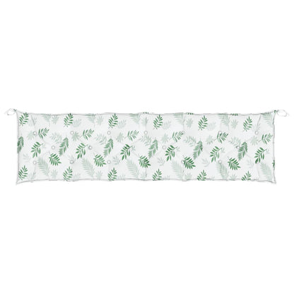 vidaXL Coussin de banc de jardin motif feuilles 200x50x7 cm Tissu