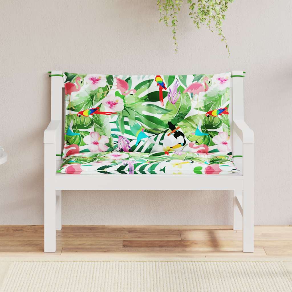 vidaXL Coussins de banc de jardin 2 pcs Multicolore 100x50x7 cm Tissu