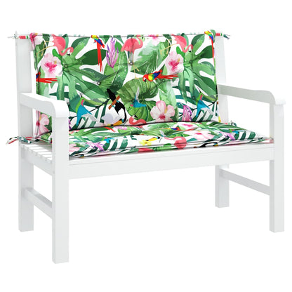 vidaXL Coussins de banc de jardin 2 pcs Multicolore 100x50x7 cm Tissu
