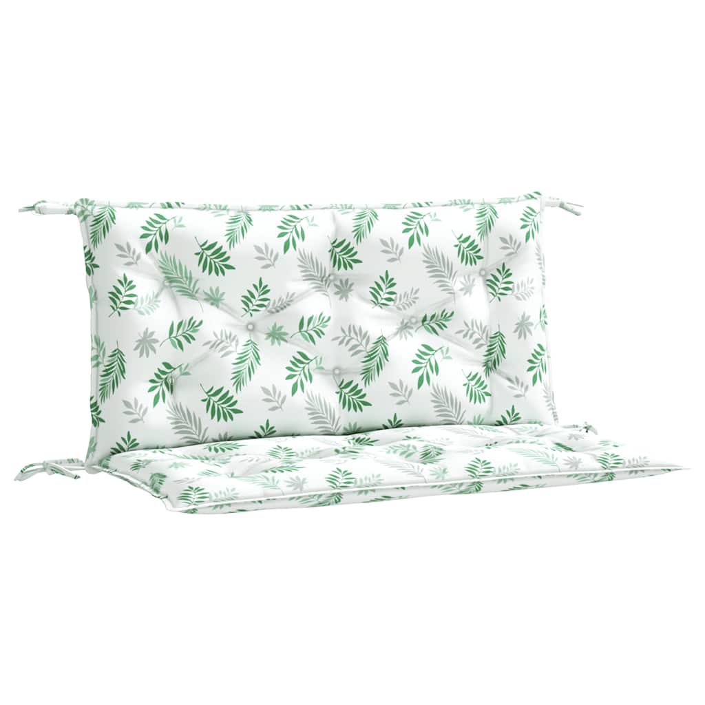 vidaXL Coussins de banc de jardin 2 pcs Motif feuilles 100x50x7 cm Tissu