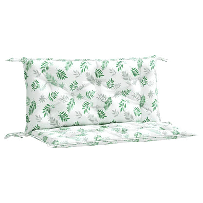 vidaXL Coussins de banc de jardin 2 pcs Motif feuilles 100x50x7 cm Tissu