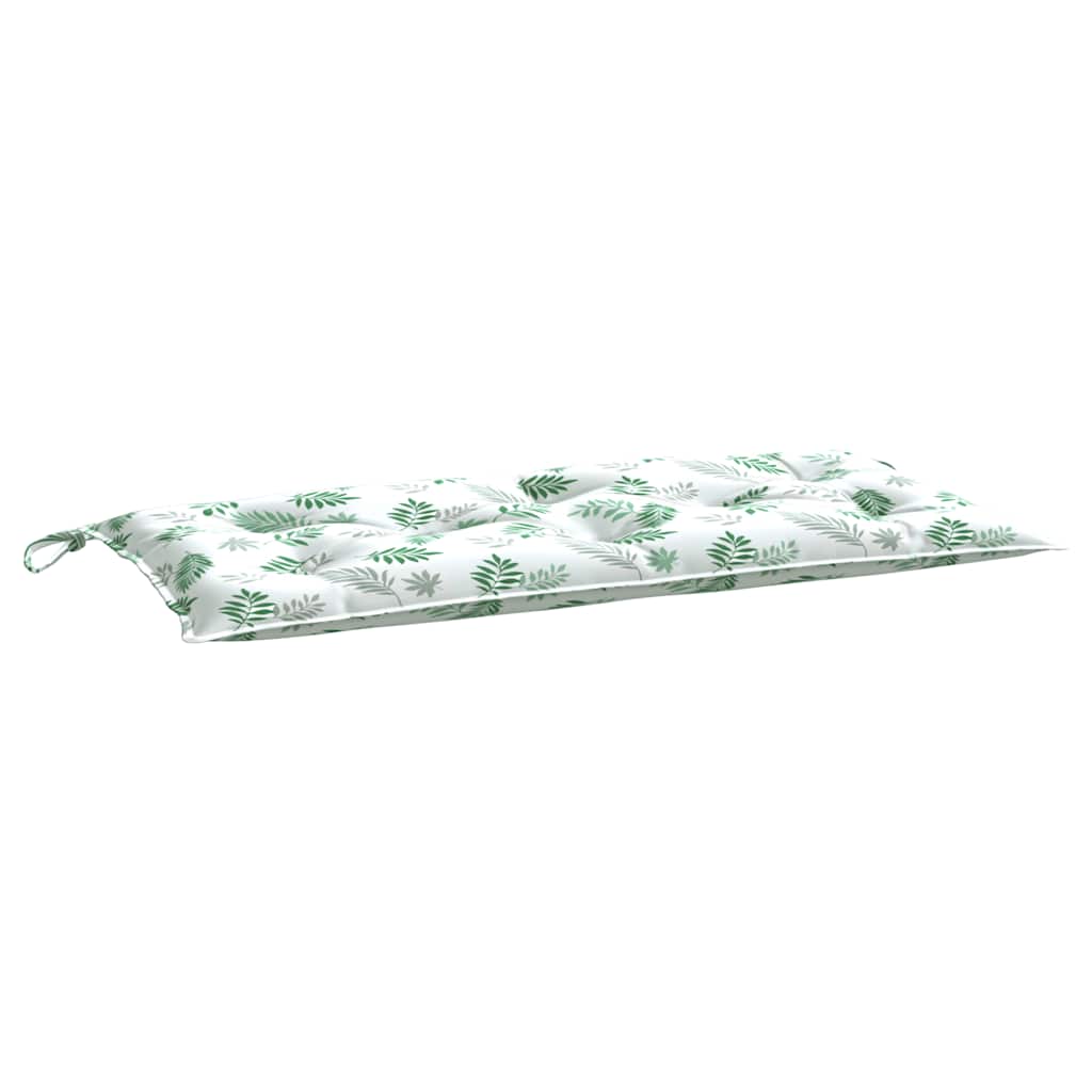 vidaXL Coussins de banc de jardin 2 pcs Motif feuilles 100x50x7 cm Tissu