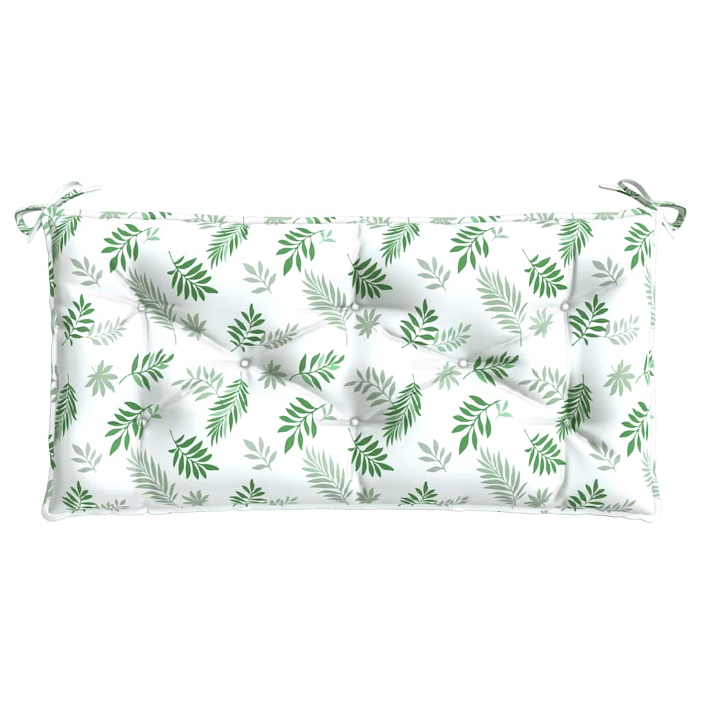 vidaXL Coussins de banc de jardin 2 pcs Motif feuilles 100x50x7 cm Tissu
