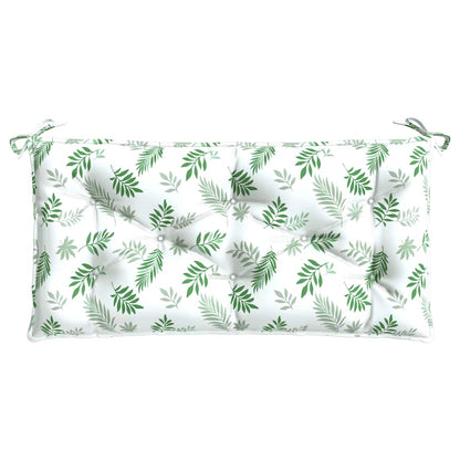 vidaXL Coussins de banc de jardin 2 pcs Motif feuilles 100x50x7 cm Tissu