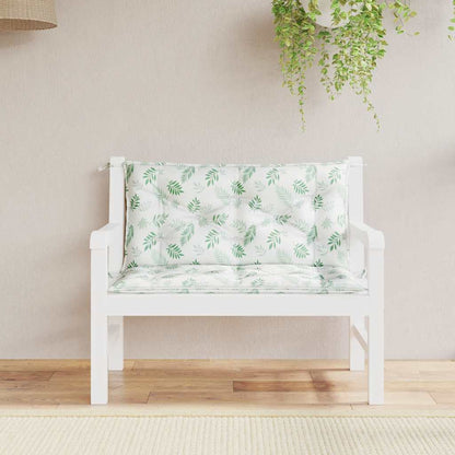 vidaXL Coussins de banc de jardin 2 pcs Motif feuilles 100x50x7 cm Tissu