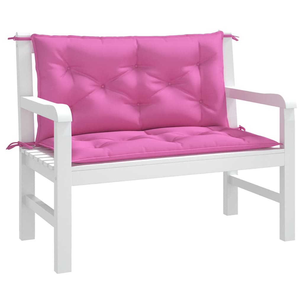 vidaXL Coussins de banc de jardin 2 pcs Rose 100x50x7 cm Tissu