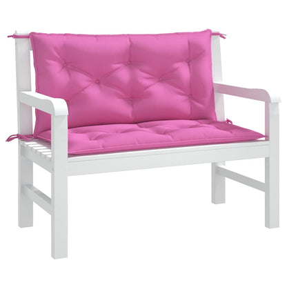 vidaXL Coussins de banc de jardin 2 pcs Rose 100x50x7 cm Tissu