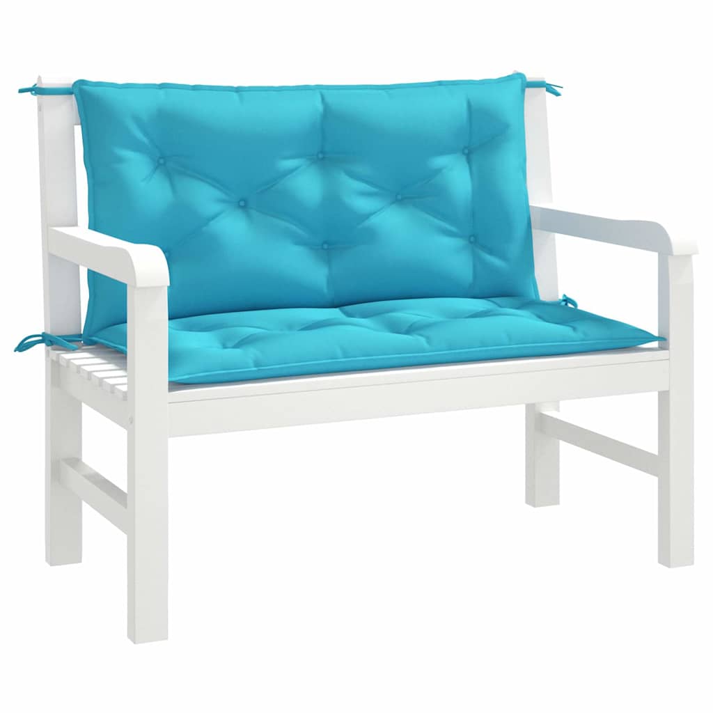vidaXL Coussins de banc de jardin 2 pcs Turquoise 100x50x7 cm Tissu