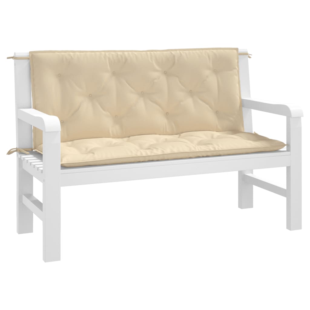 vidaXL Coussins pour banc de jardin 2 pcs Beige 120x50x7 cm Tissu Oxford