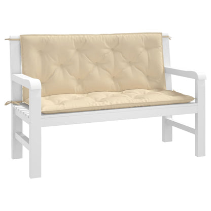 vidaXL Coussins pour banc de jardin 2 pcs Beige 120x50x7 cm Tissu Oxford