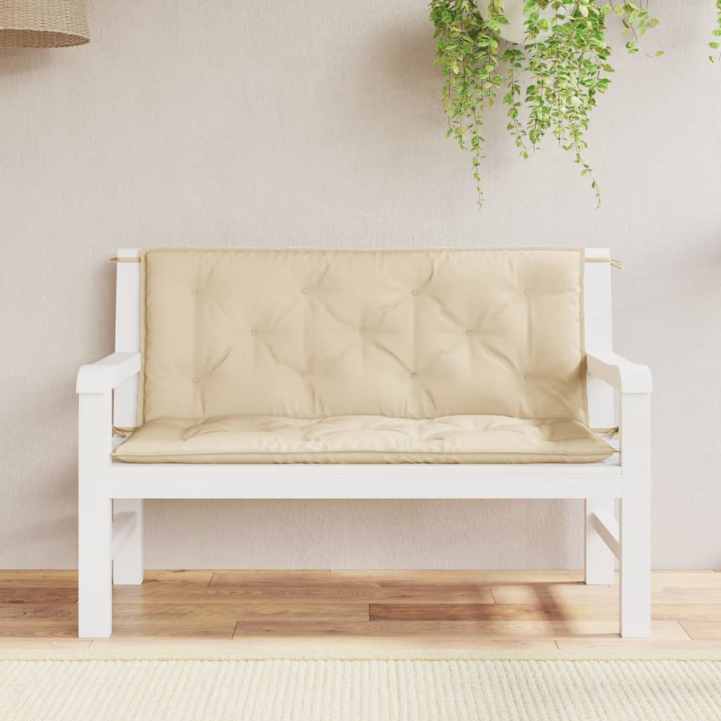 vidaXL Coussins pour banc de jardin 2 pcs Beige 120x50x7 cm Tissu Oxford