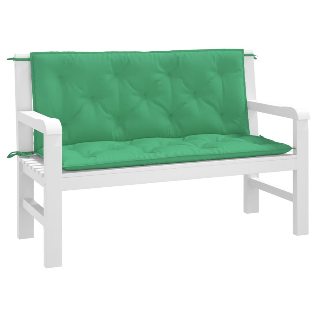 vidaXL Coussins de banc de jardin 2 pcs Vert 120x50x7 cm Tissu Oxford