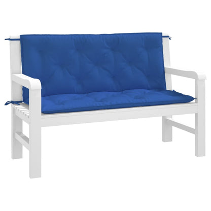 vidaXL Coussins de banc de jardin 2 pcs Bleu 120x50x7 cm Tissu Oxford