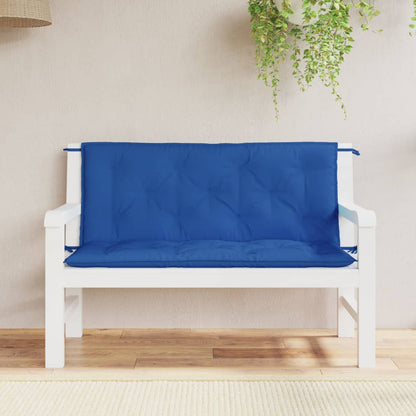 vidaXL Coussins de banc de jardin 2 pcs Bleu 120x50x7 cm Tissu Oxford