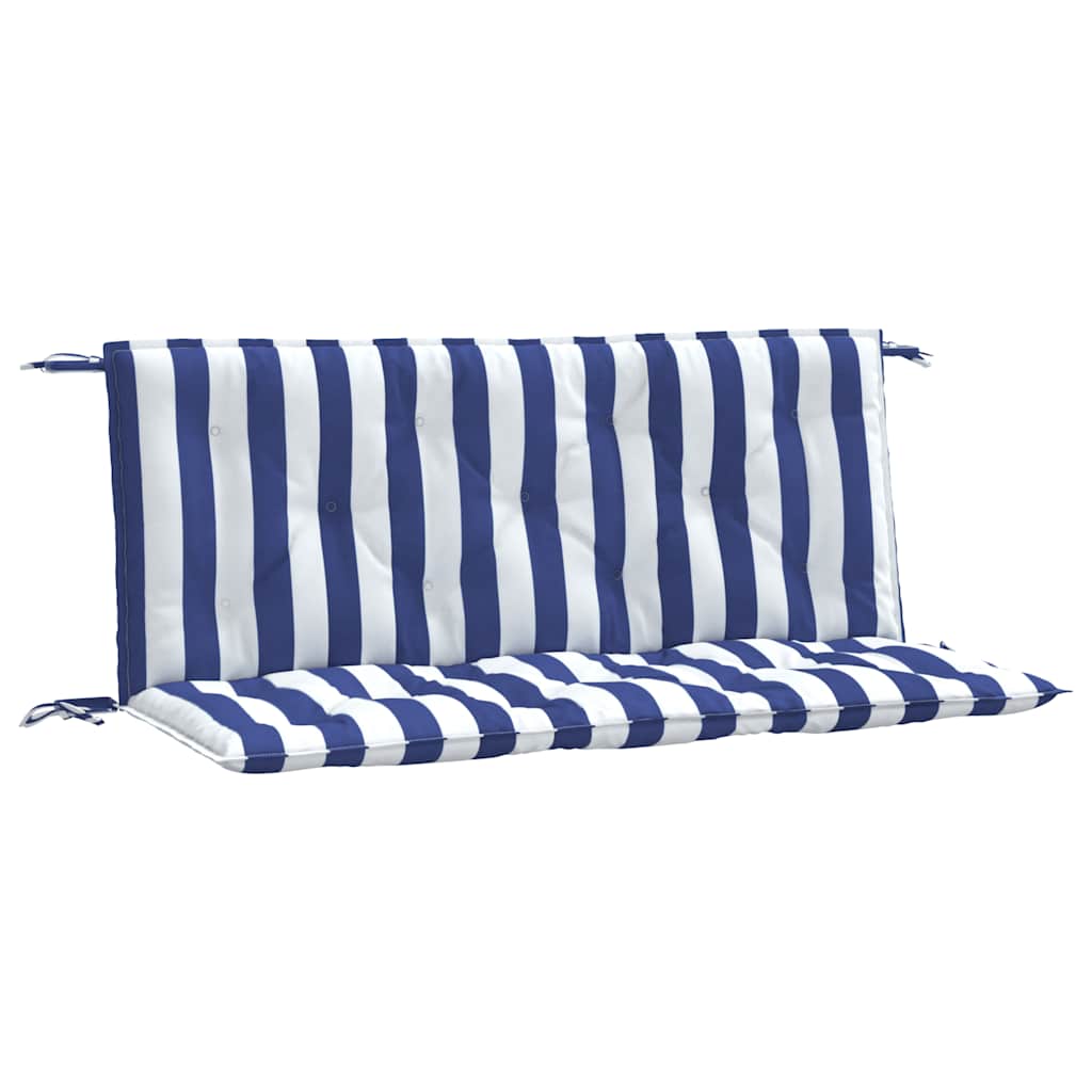 vidaXL Coussins de banc de jardin 2 pcs. Rayures bleu et blanc 120x50x7 cm Tissu