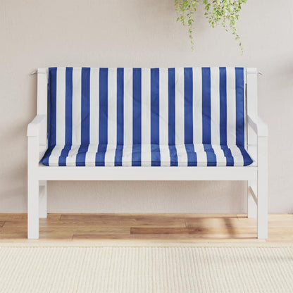 vidaXL Coussins de banc de jardin 2 pcs. Rayures bleu et blanc 120x50x7 cm Tissu