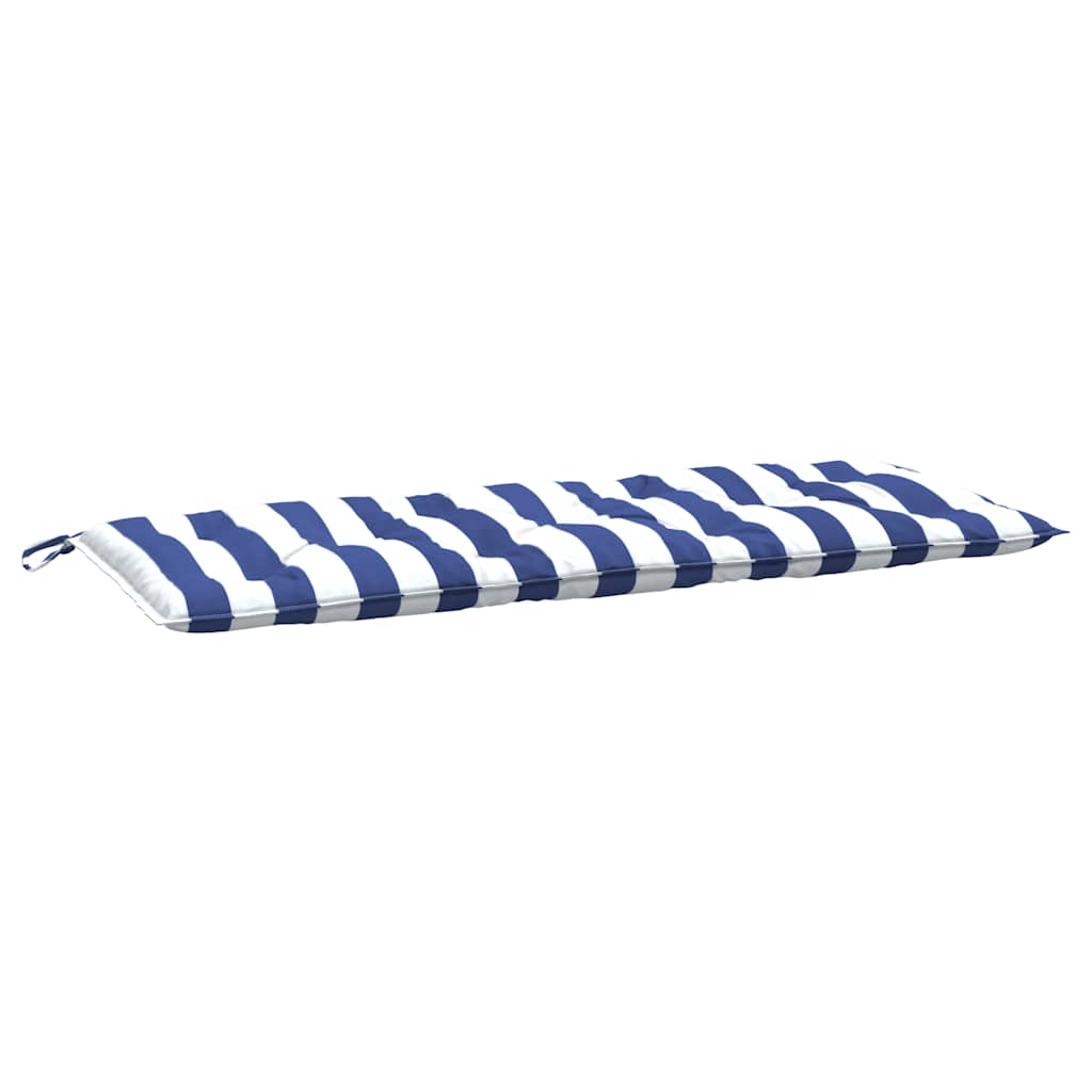vidaXL Coussins de banc de jardin 2 pcs. Rayures bleu et blanc 120x50x7 cm Tissu