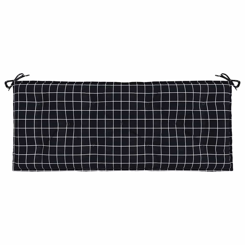 vidaXL Gartenbank-Auflagen 2 Stk. Schwarz Karomuster 120x50x7 cm Stoff