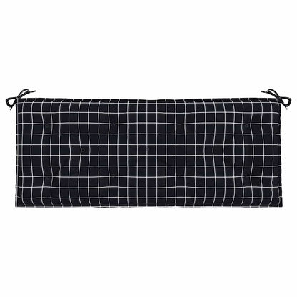 vidaXL Gartenbank-Auflagen 2 Stk. Schwarz Karomuster 120x50x7 cm Stoff