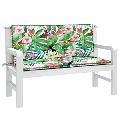 vidaXL Coussins de banc de jardin 2 pcs Multicolore 120x50x7 cm Tissu