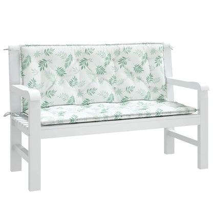 vidaXL Gartenbank-Auflagen 2 Stk. Blattmuster 120x50x7 cm Stoff