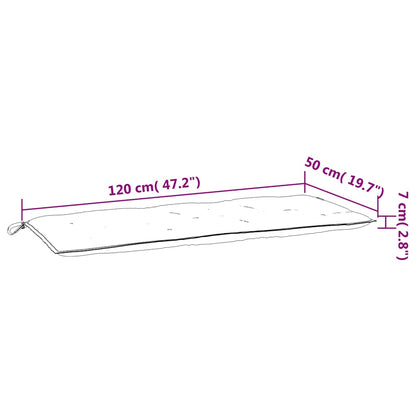 vidaXL Gartenbank-Auflagen 2 Stk. Blattmuster 120x50x7 cm Stoff