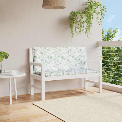 vidaXL Gartenbank-Auflagen 2 Stk. Blattmuster 120x50x7 cm Stoff