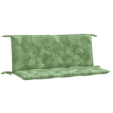 vidaXL Coussins de banc de jardin 2 pcs Motif feuille 120x50x7 cm Tissu