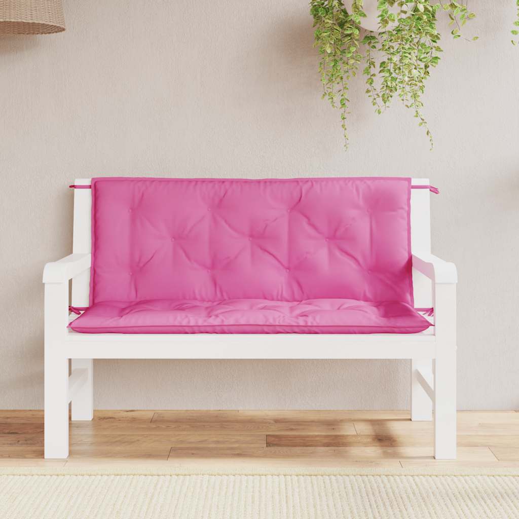 vidaXL Coussins de banc de jardin 2 pcs Rose 120x50x7 cm Tissu