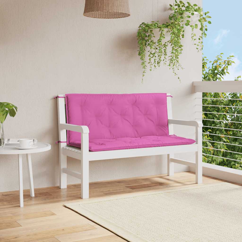 vidaXL Coussins de banc de jardin 2 pcs Rose 120x50x7 cm Tissu