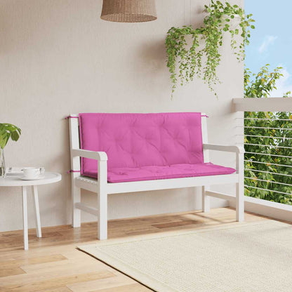 vidaXL Coussins de banc de jardin 2 pcs Rose 120x50x7 cm Tissu