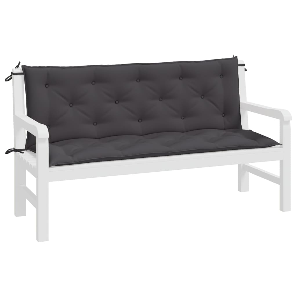 vidaXL Gartenbank-Auflagen 2 Stk. Anthrazit 150x50x7 cm Oxford-Gewebe